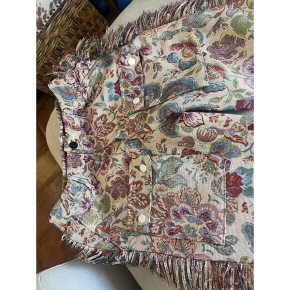 Majestic Floral Fringe Pants Men’s Tapestry Style With Pockets - Picture 3 of 4